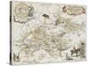 Carte chasseresse et mythologique de Brocéliande, forêt de Paimpont-null-Stretched Canvas