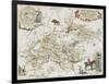 Carte chasseresse et mythologique de Brocéliande, forêt de Paimpont-null-Framed Giclee Print