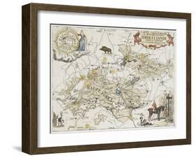 Carte chasseresse et mythologique de Brocéliande, forêt de Paimpont-null-Framed Giclee Print