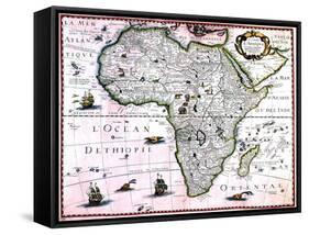 Carte d'Afrique-null-Framed Stretched Canvas
