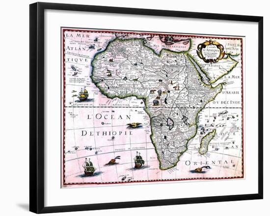 Carte d'Afrique-null-Framed Giclee Print