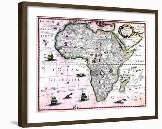 Carte d'Afrique-null-Framed Giclee Print