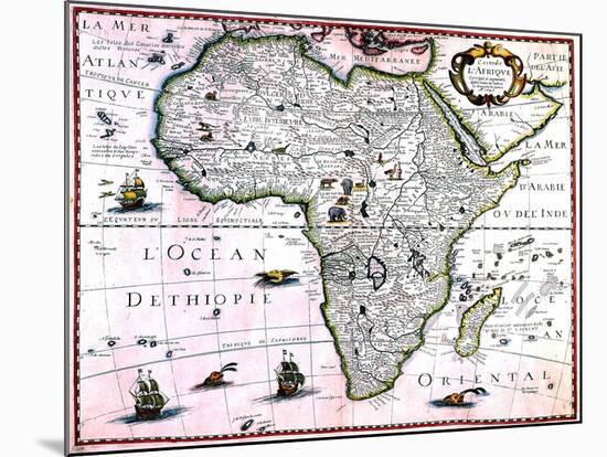 Carte d'Afrique-null-Mounted Giclee Print