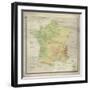 Carte de France-The Vintage Collection-Framed Giclee Print