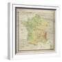 Carte de France-The Vintage Collection-Framed Giclee Print