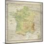 Carte de France-The Vintage Collection-Mounted Giclee Print