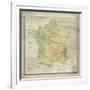 Carte de France-The Vintage Collection-Framed Giclee Print