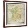 Carte de France-The Vintage Collection-Framed Giclee Print