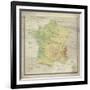 Carte de France-The Vintage Collection-Framed Giclee Print