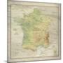 Carte de France-The Vintage Collection-Mounted Giclee Print