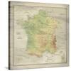 Carte de France-The Vintage Collection-Stretched Canvas