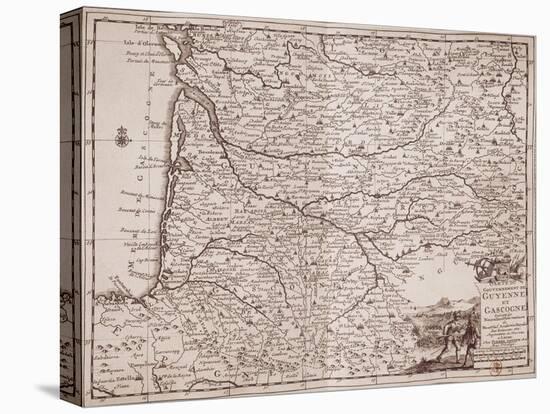 Carte de Guyenne et Gascogne-null-Stretched Canvas