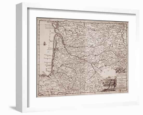 Carte de Guyenne et Gascogne-null-Framed Giclee Print