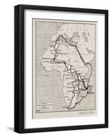 Carte de l'expédition Citroên en Centre Afrique, 2ème mission Haardt-Audouin-Dubreuil-null-Framed Giclee Print