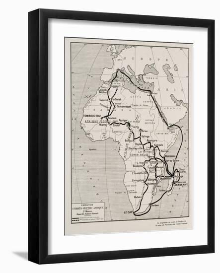 Carte de l'expédition Citroên en Centre Afrique, 2ème mission Haardt-Audouin-Dubreuil-null-Framed Giclee Print