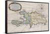 Carte de l'isle de Saint Domingue-null-Framed Stretched Canvas