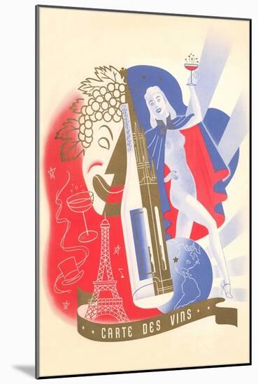 Carte des Vins, Poster Style-null-Mounted Art Print