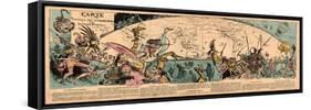 Carte Des Voyages Très Extraordinaires De Saturnin Farandoul-Albert Robida-Framed Stretched Canvas