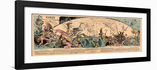 Carte Des Voyages Très Extraordinaires De Saturnin Farandoul-Albert Robida-Framed Giclee Print