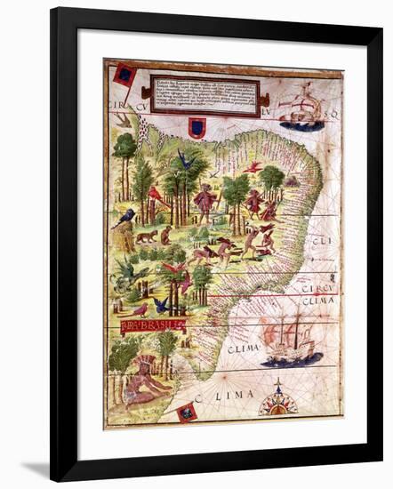 Carte du Bresil-null-Framed Giclee Print