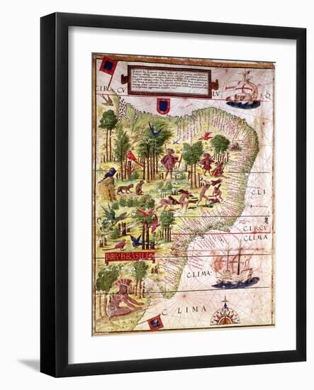 Carte du Bresil-null-Framed Giclee Print