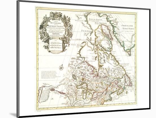 Carte Du Canada 1703-Guillaume De Isle-Mounted Art Print