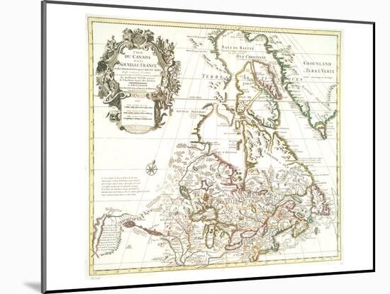 Carte Du Canada 1703-Guillaume De Isle-Mounted Art Print