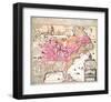 Carte La Nouvelle France 1719-Nicolas De Fer-Framed Art Print