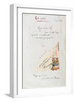 Carte-Postale, Poem Dedicated to Jean Royere from the Case D'Armons Collection, 1915-Guillaume Apollinaire-Framed Giclee Print