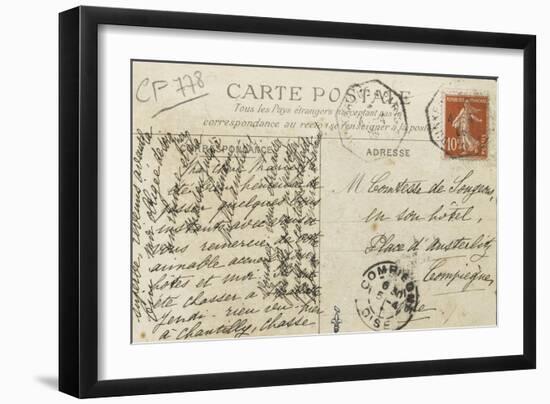 Carte postale : Scène de chasse à Chantilly-null-Framed Giclee Print