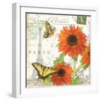 Carte Postale Sunflowers I-Julie Paton-Framed Art Print