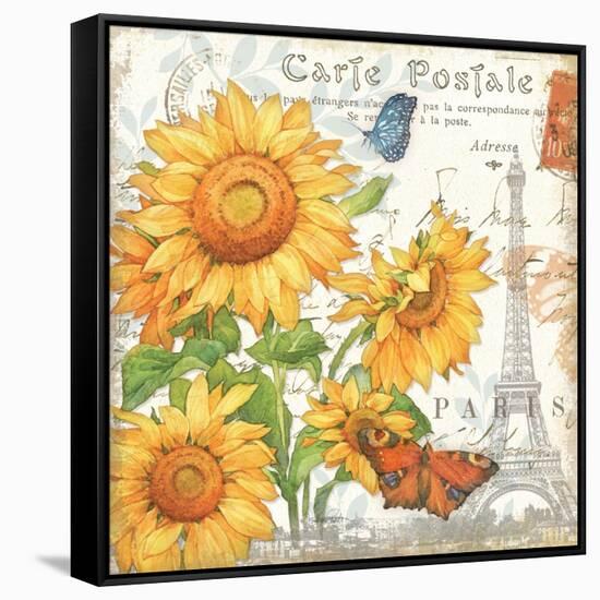 Carte Postale Sunflowers II-Julie Paton-Framed Stretched Canvas
