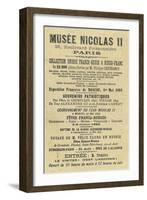 Carte publicitaire du "Musée Nicolas II" (28 Bd Poissonnière, Paris-null-Framed Giclee Print