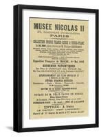 Carte publicitaire du "Musée Nicolas II" (28 Bd Poissonnière, Paris-null-Framed Giclee Print