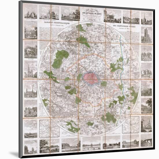 Carte Routière de Paris 1839-Anchin-Mounted Art Print