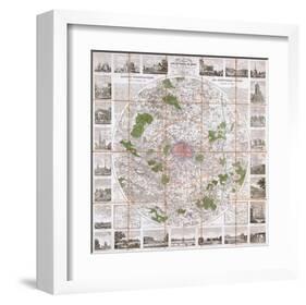 Carte Routière de Paris 1839-Anchin-Framed Art Print