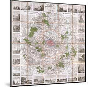 Carte Routière de Paris 1839-Anchin-Mounted Art Print