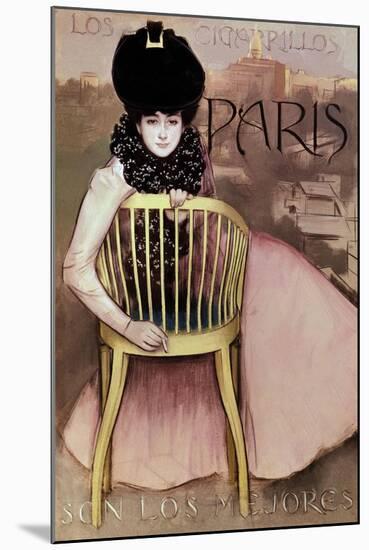 Cartel De Los Cigarrillos Paris Son Los Mejores, 1901-Ramon Casas-Mounted Giclee Print