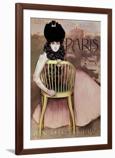 Cartel De Los Cigarrillos Paris Son Los Mejores, 1901-Ramon Casas-Framed Giclee Print