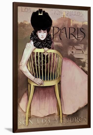 Cartel De Los Cigarrillos Paris Son Los Mejores, 1901-Ramon Casas-Framed Giclee Print