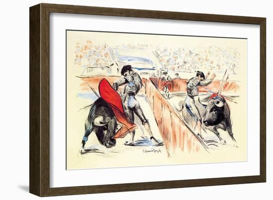 Cartel de Toros Sin Texto de Plaza Partida-Jerome Rogen-Framed Art Print