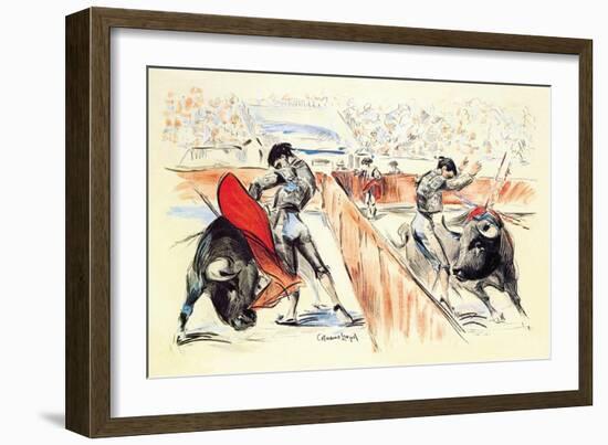 Cartel de Toros Sin Texto de Plaza Partida-Jerome Rogen-Framed Art Print