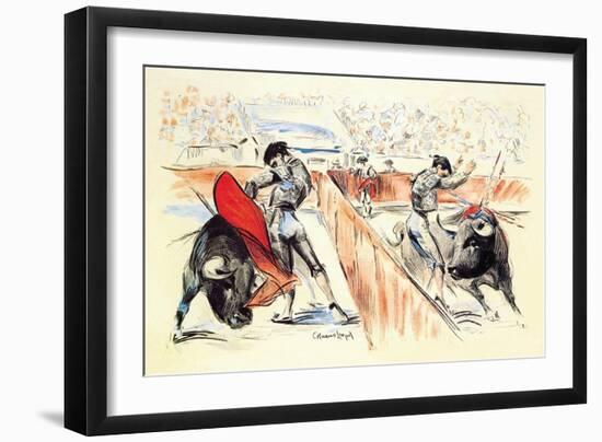 Cartel de Toros Sin Texto de Plaza Partida-Jerome Rogen-Framed Art Print