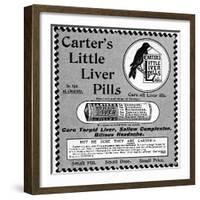 Carter's Little Liver Pills, 'to Cure All Liver Ills'-null-Framed Photographic Print