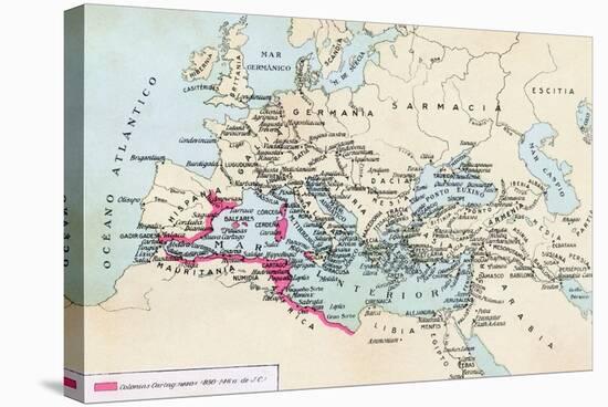 Carthagian Colonies and Area of Influence in the Mediterranean-null-Stretched Canvas