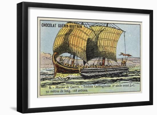 Carthaginian Trireme, 2nd Century BC-null-Framed Giclee Print
