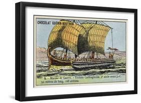 Carthaginian Trireme, 2nd Century BC-null-Framed Giclee Print