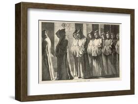 Carthusian Monks in Cowls and Habits Process to Matins at 2 A.M.-null-Framed Photographic Print