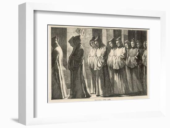 Carthusian Monks in Cowls and Habits Process to Matins at 2 A.M.-null-Framed Photographic Print