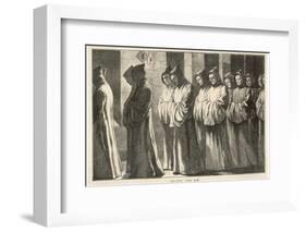 Carthusian Monks in Cowls and Habits Process to Matins at 2 A.M.-null-Framed Photographic Print